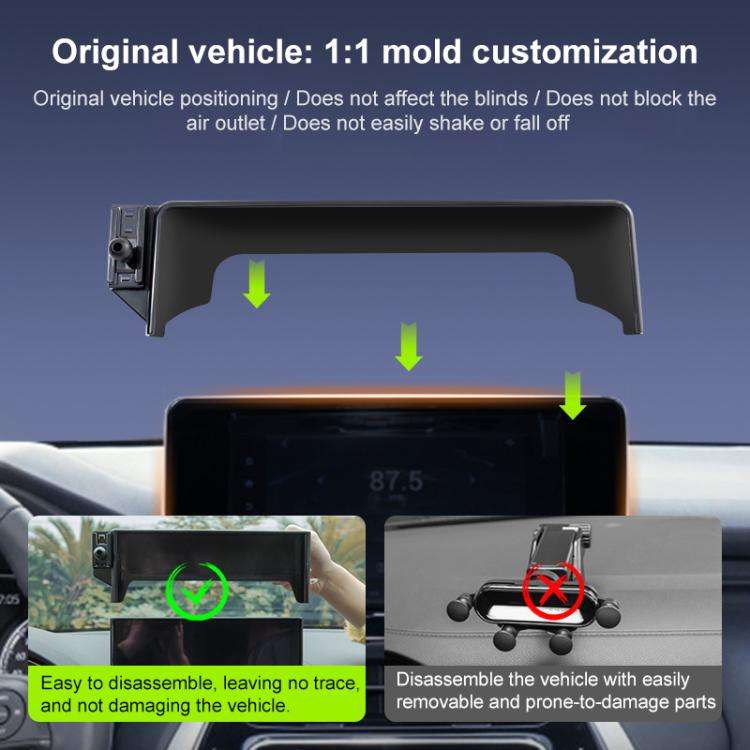 For Audi Q2L 18-24 7 inch Car Screen Phone Holder Mount with Extension Arm(Black)