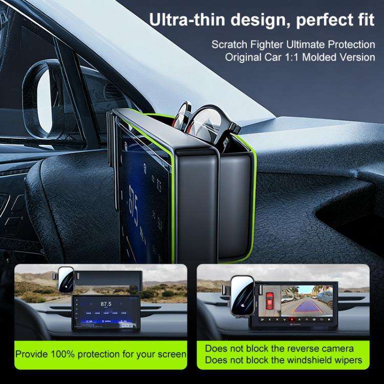 For Audi Q2L 18-24 7 inch Car Screen Phone Holder Mount with Extension Arm(Black)