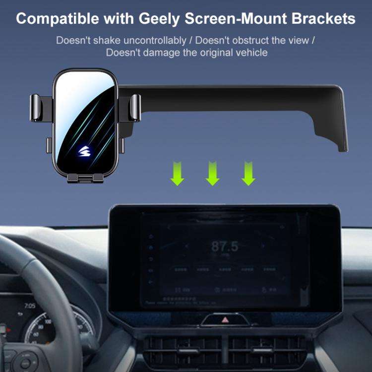 For Geely Vision X6 2020 10.25 inch Car Screen Phone Holder Mount with Extension Arm(Black)