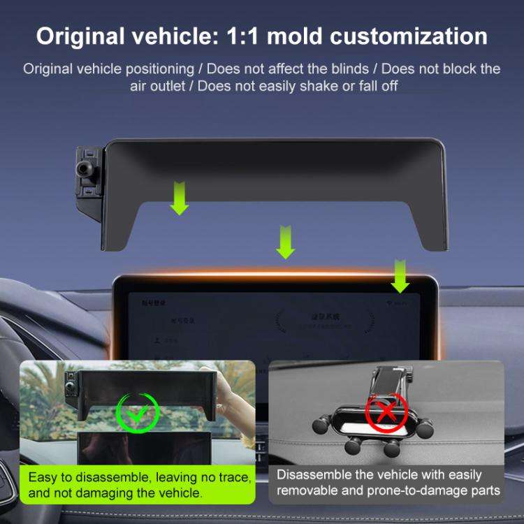 For Geely Vision X6 2020 10.25 inch Car Screen Phone Holder Mount with Extension Arm(Black)