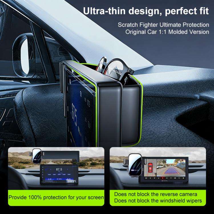 For Geely Vision X6 2020 10.25 inch Car Screen Phone Holder Mount with Extension Arm(Black)