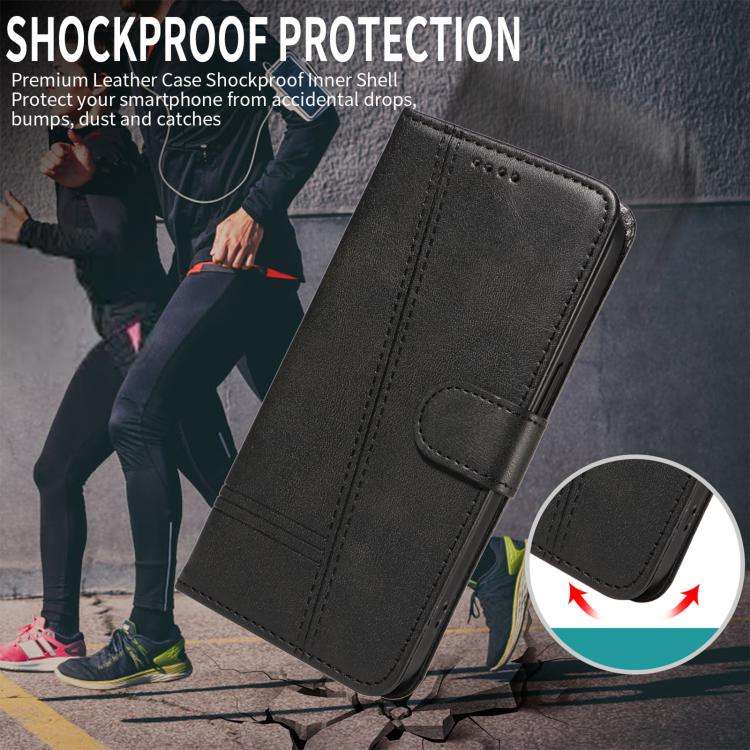 For Redmi Turbo 5 Max 5G T-type Stitch Leather Phone Case(Black)