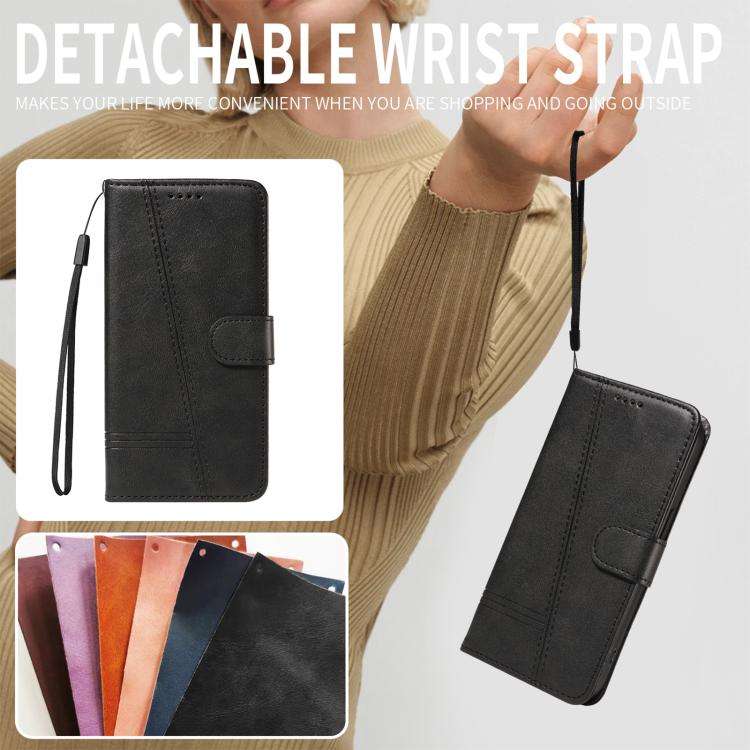 For Redmi Turbo 5 Max 5G T-type Stitch Leather Phone Case(Black)