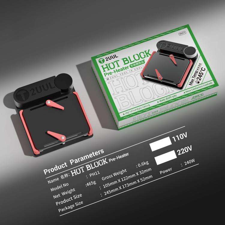 2uul PH11 Motherboard PCB Delamination Rebonding HOT-BLOCK Preheater, Plug:US Plug