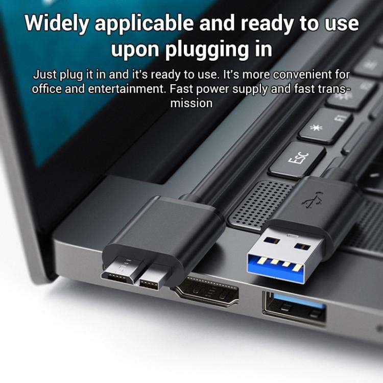 WG137 USB 3.0 Male to Micro-B Male External Hard Drive Enclosure Data Cable, Length:0.5m(Black)