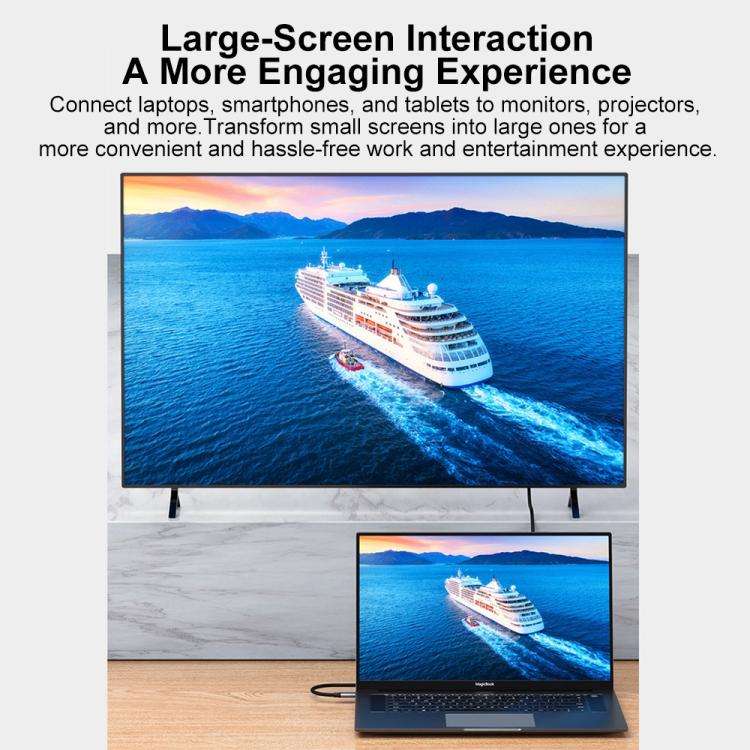 Type-C to DisplayPort 1.4 Ultra HD 8K Video Adapter Braided Cable, Length:1.5m 8K Bidirectional(B...