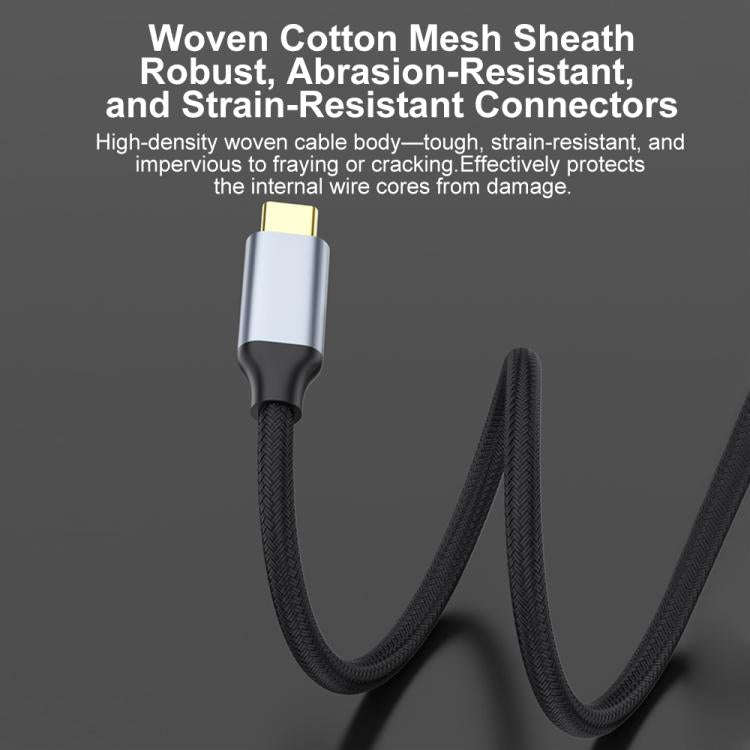 Type-C to DisplayPort 1.4 Ultra HD 8K Video Adapter Braided Cable, Length:1.5m 8K Bidirectional(B...