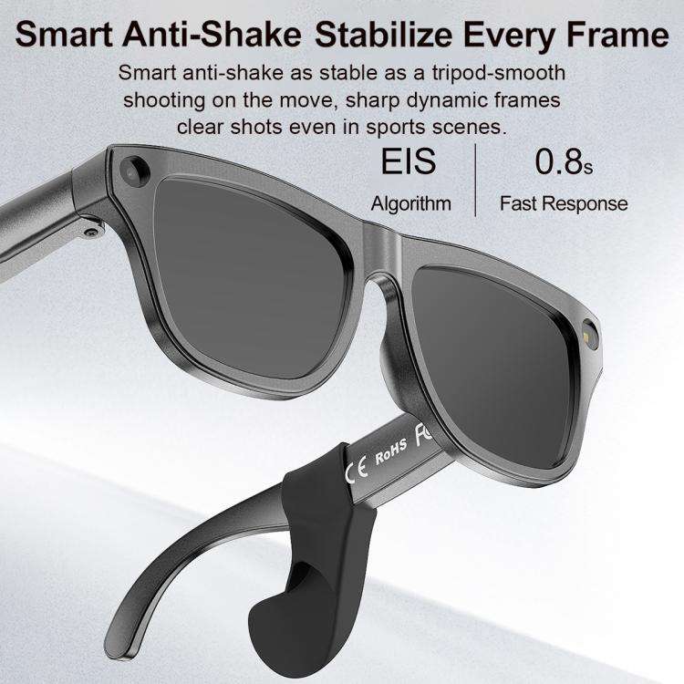 XK One Pro 1080P AI Shooting Smart Glasses(Black Frame Sunglasses+Blue Light Blocking+Purple Lens)
