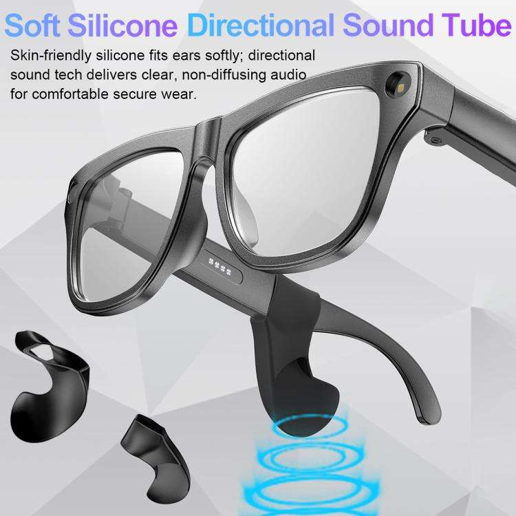 XK One Pro 1080P AI Shooting Smart Glasses(Black Frame Sunglasses+Blue Light Blocking+Purple Lens)