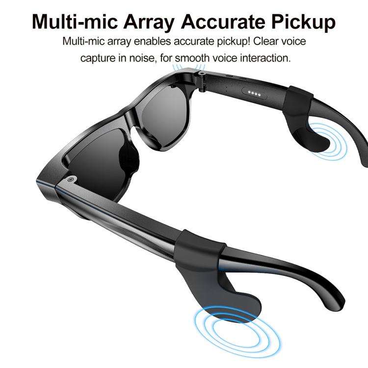 XK One Pro 1080P AI Shooting Smart Glasses(Black Frame Sunglasses+Blue Light Blocking+Purple Lens)