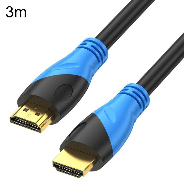 WG143 HDMI Cable 2.0 Version 4K/60HZ TV Data Connection Cable, Length:3m(Black Blue)