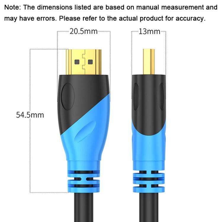 WG143 HDMI Cable 2.0 Version 4K/60HZ TV Data Connection Cable, Length:5m(Black Blue)