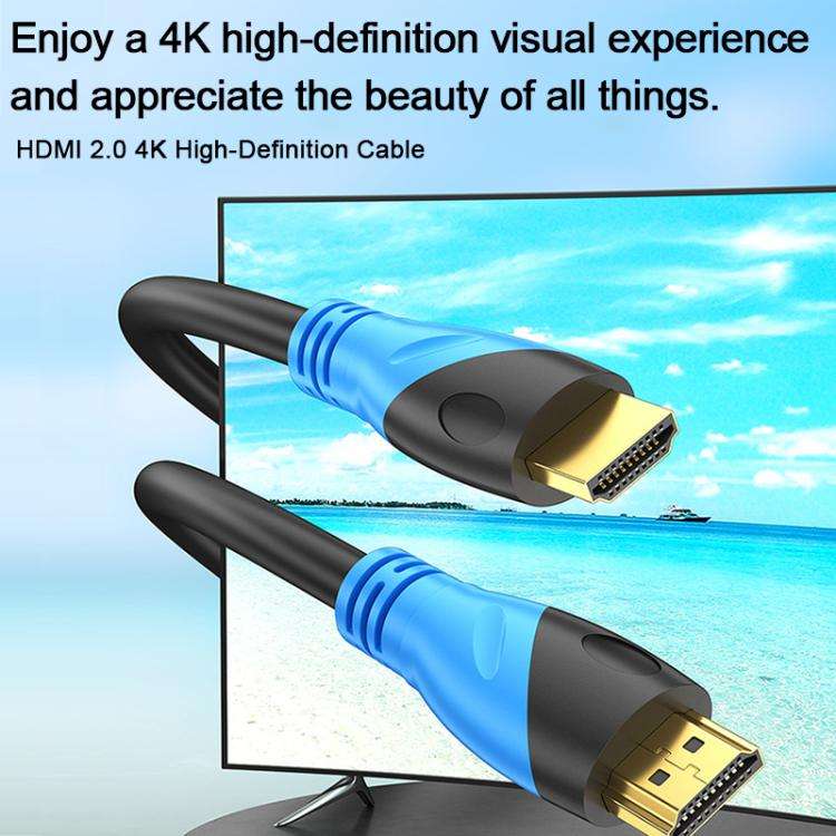 WG143 HDMI Cable 2.0 Version 4K/60HZ TV Data Connection Cable, Length:5m(Black Blue)