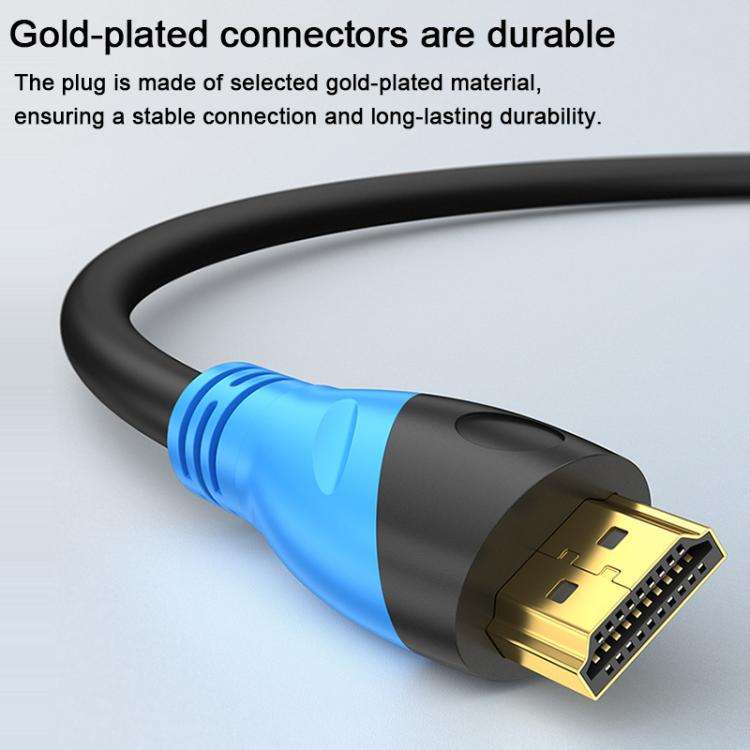 WG143 HDMI Cable 2.0 Version 4K/60HZ TV Data Connection Cable, Length:15m(Black Blue)