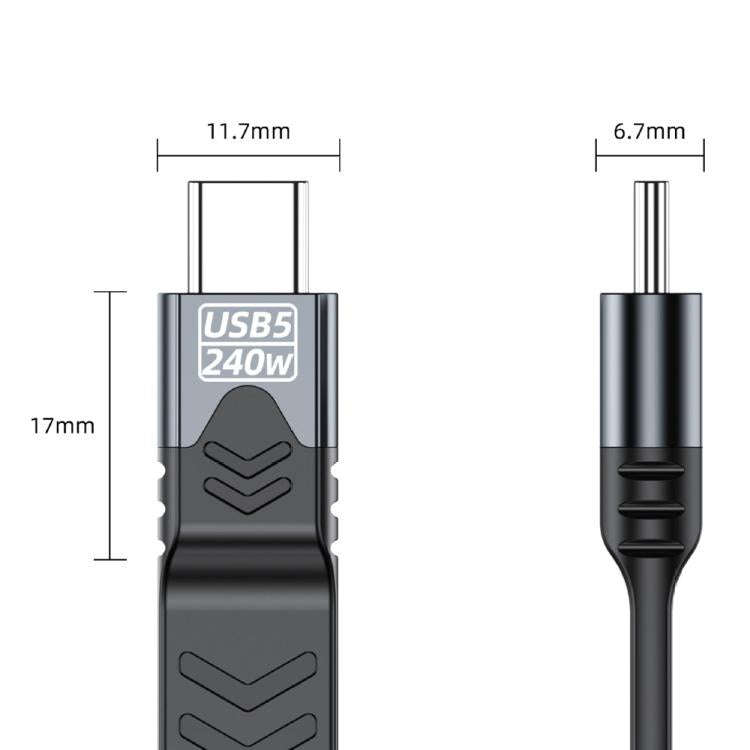 USB5 240W 16K 80Gbps Type-C to Type-C For Thunderbolt 5 Full Function FPC Cable Data Cable(Black)