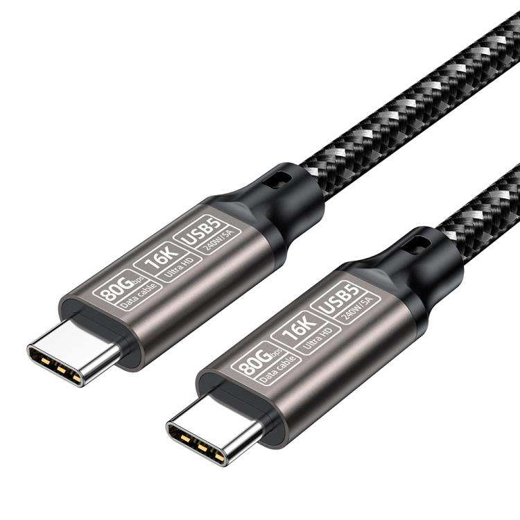 USB5 240W 16K 80Gbps Type-C to Type-C Thunderbolt 4 Full-function Data Cable(Gunmetal)