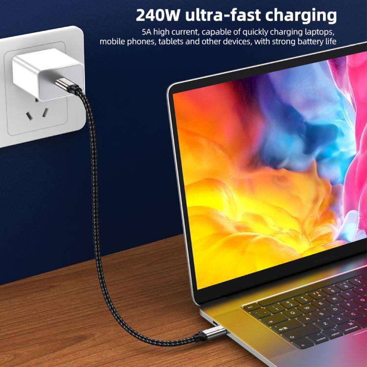 USB5 240W 16K 80Gbps Type-C to Type-C Thunderbolt 4 Full-function Data Cable(Gunmetal)