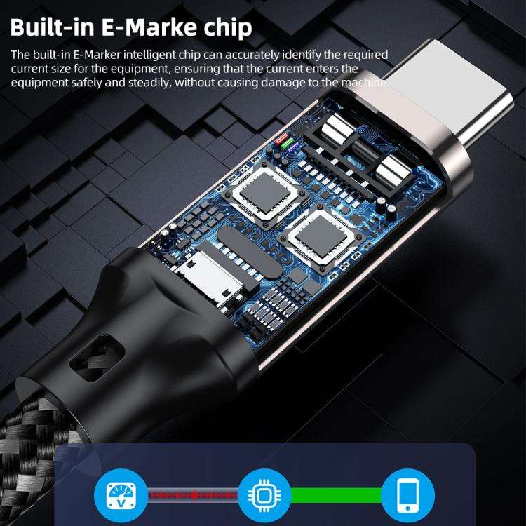 USB5 240W 16K 80Gbps Type-C to Type-C Thunderbolt 4 Full-function Data Cable(Gunmetal)