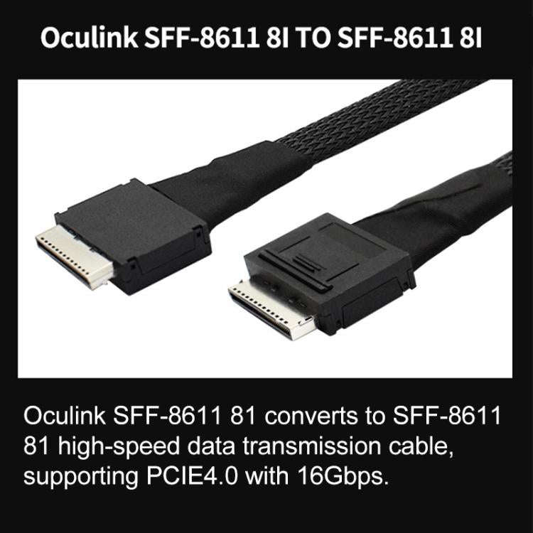 WG181 OculinkSFF-8611 8I to SFF-8611 8I High-speed Data Transmission Connection Cable, Length:0.5m