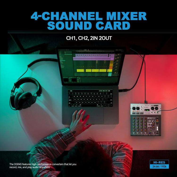 DEBRA DG04S 24bit/192kHz 4-Channels Mixer Sound Card(AU Plug)