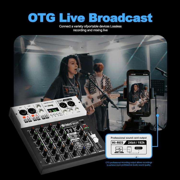 DEBRA DG04S 24bit/192kHz 4-Channels Mixer Sound Card(EU Plug)