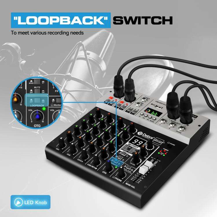 DEBRA DG04S 24bit/192kHz 4-Channels Mixer Sound Card(EU Plug)