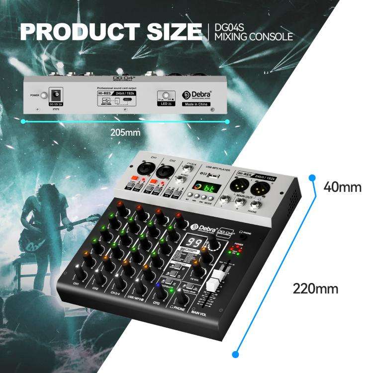 DEBRA DG04S 24bit/192kHz 4-Channels Mixer Sound Card(EU Plug)