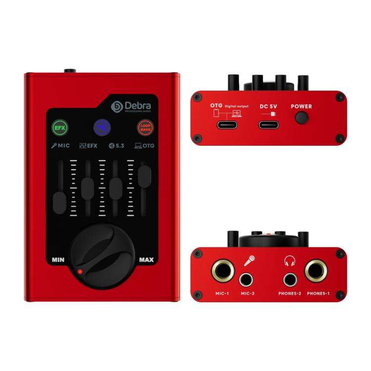 DEBRA GBA Live Recording Mini Sound Card(Red)