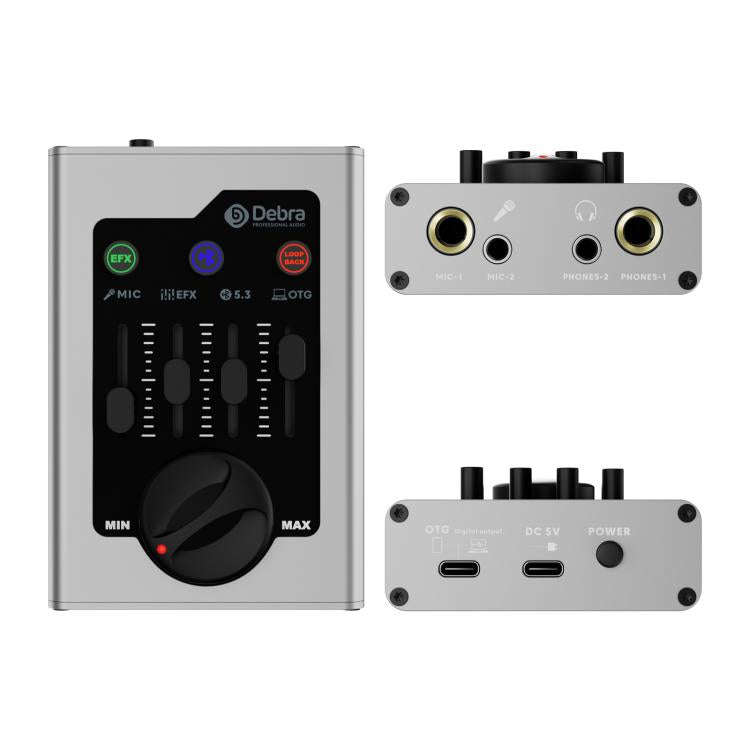 DEBRA GBA Live Recording Mini Sound Card(Silver)