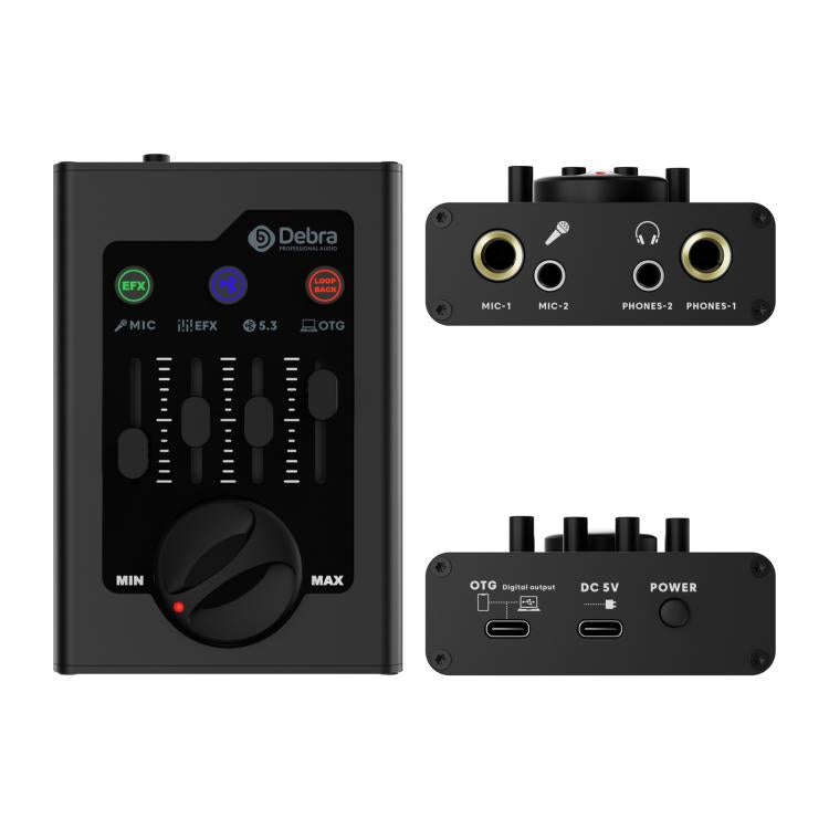 DEBRA GBA Live Recording Mini Sound Card(Black)