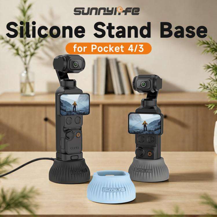 For DJI Osmo Pocket 4 / 3 Sunnylife Silicone Stand Base Car Center Console Base Desktop Stabilize...