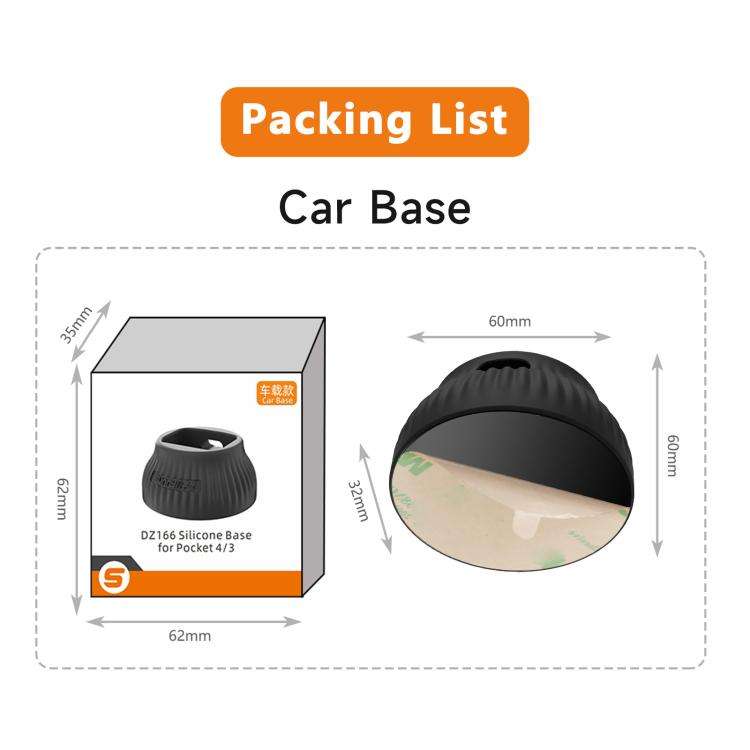 For DJI Osmo Pocket 4 / 3 Sunnylife Silicone Stand Base Car Center Console Base Desktop Stabilize...