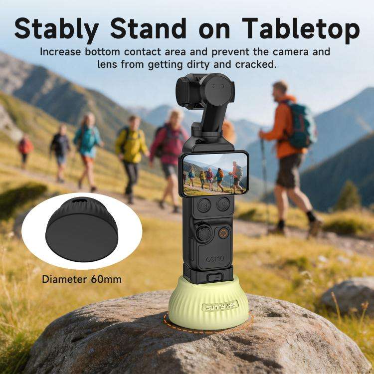For DJI Osmo Pocket 4 / 3 Sunnylife Silicone Stand Base Car Center Console Base Desktop Stabilize...