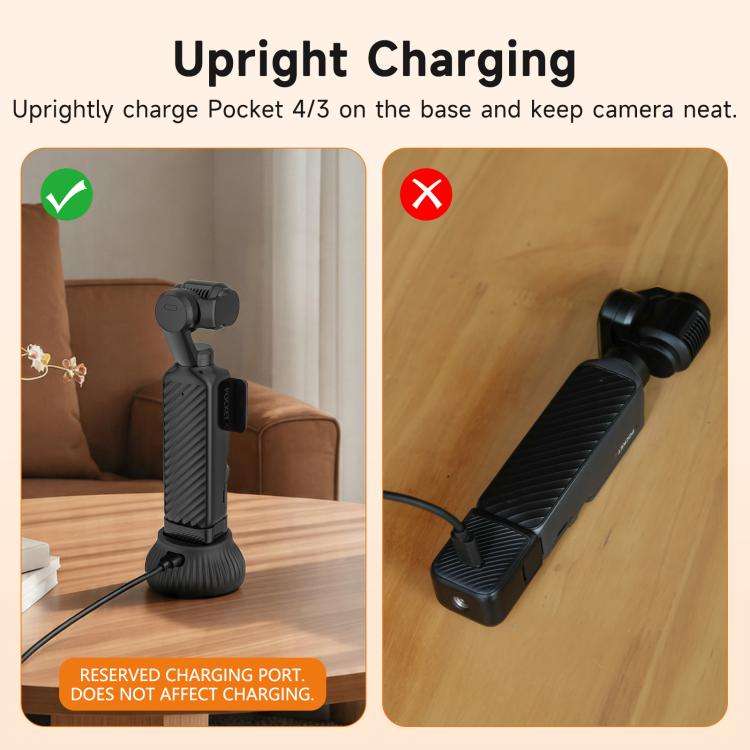 For DJI Osmo Pocket 4 / 3 Sunnylife Silicone Stand Base Car Center Console Base Desktop Stabilize...