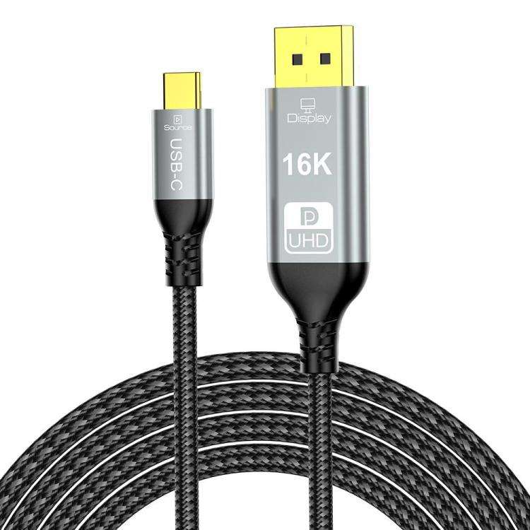 WG238 USB/Type-C to DP 16K 60HZ HD Adapter Cable, Length:2m