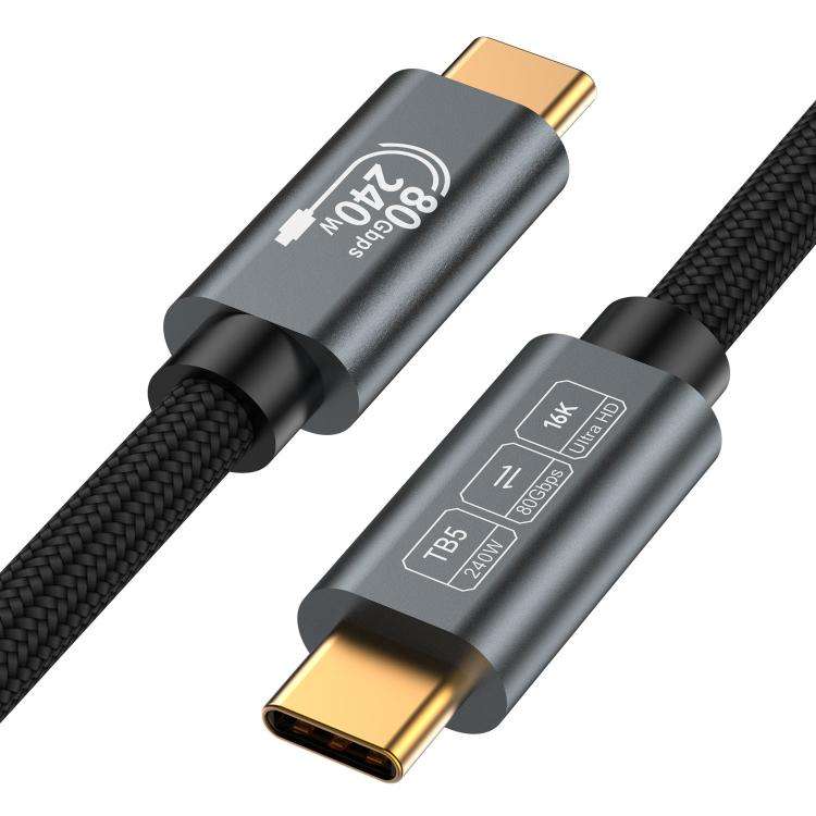 WG240 USB/Type-C to Type-C Thunderbolt 5 240W 240Gbps Data Fast Charging Cable, Length:1m