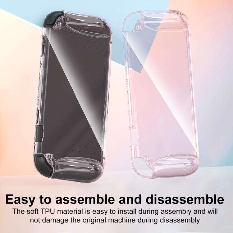 For Nintendo Switch 2 XDcase Game Console Clear TPU Protective Case(Transparent Pink)