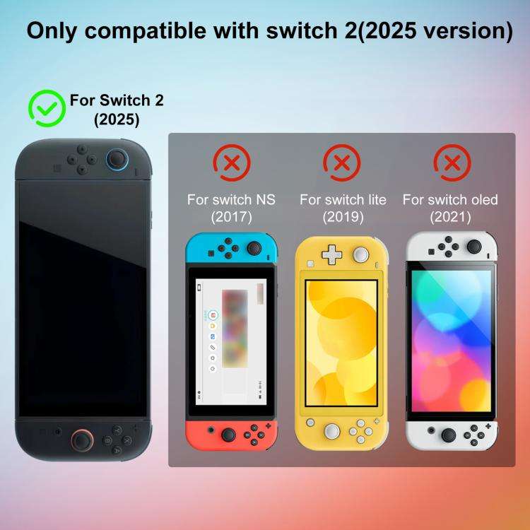 For Nintendo Switch 2 XDcase Game Console Clear TPU Protective Case(Transparent Pink)