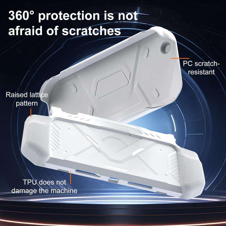 For Nintendo Switch 2 XDcase Mecha Style TPU Middle Frame & PC Front Cover Protective Case(White)