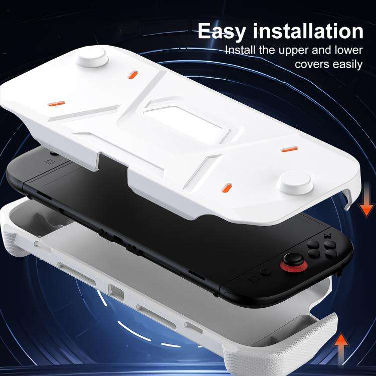 For Nintendo Switch 2 XDcase Mecha Style TPU Middle Frame & PC Front Cover Protective Case(White)