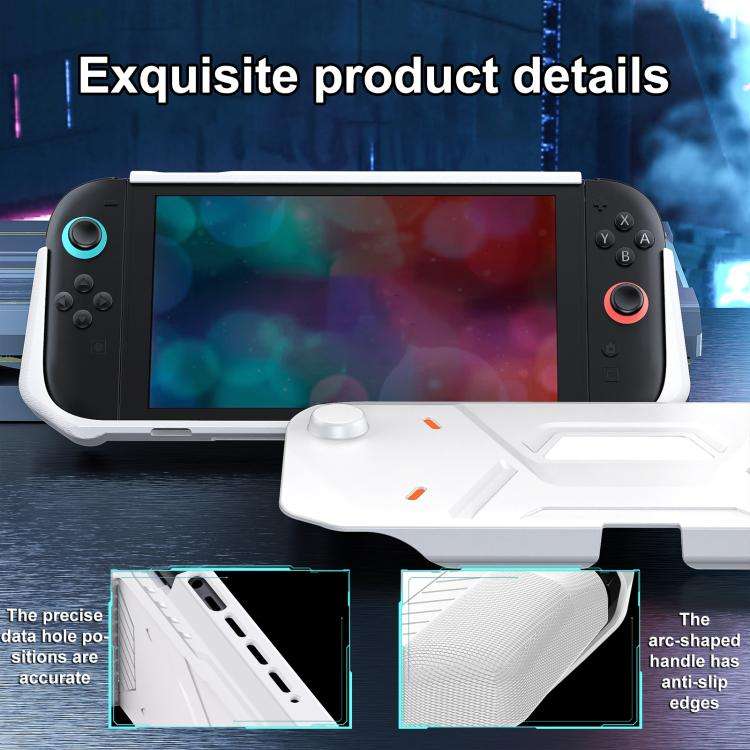 For Nintendo Switch 2 XDcase Mecha Style TPU Middle Frame & PC Front Cover Protective Case(White)
