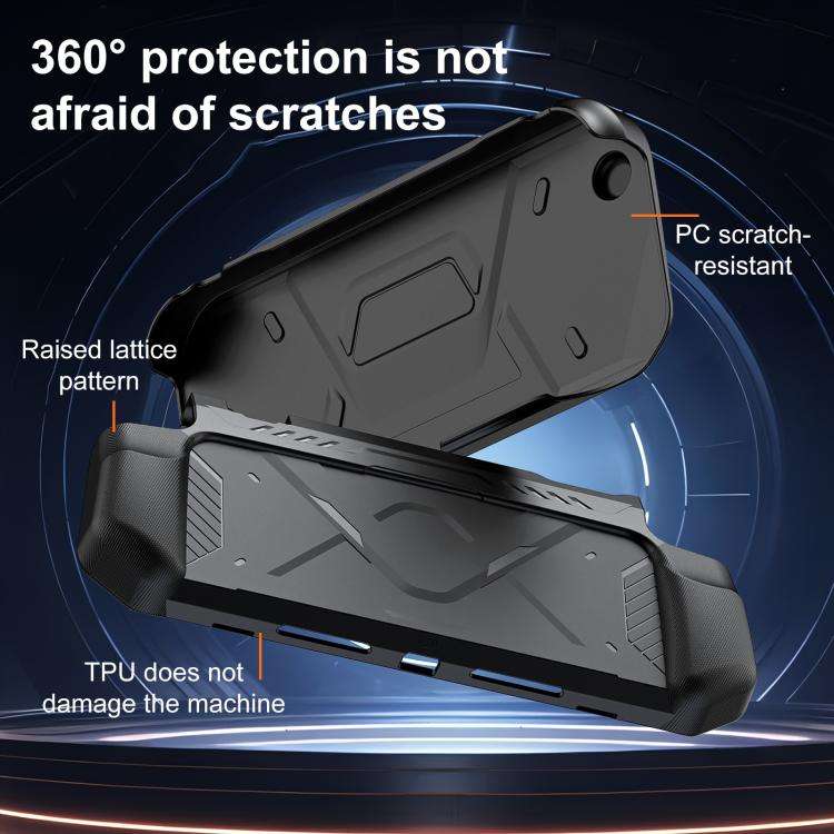 For Nintendo Switch 2 XDcase Mecha Style TPU Middle Frame & PC Front Cover Protective Case(Black)