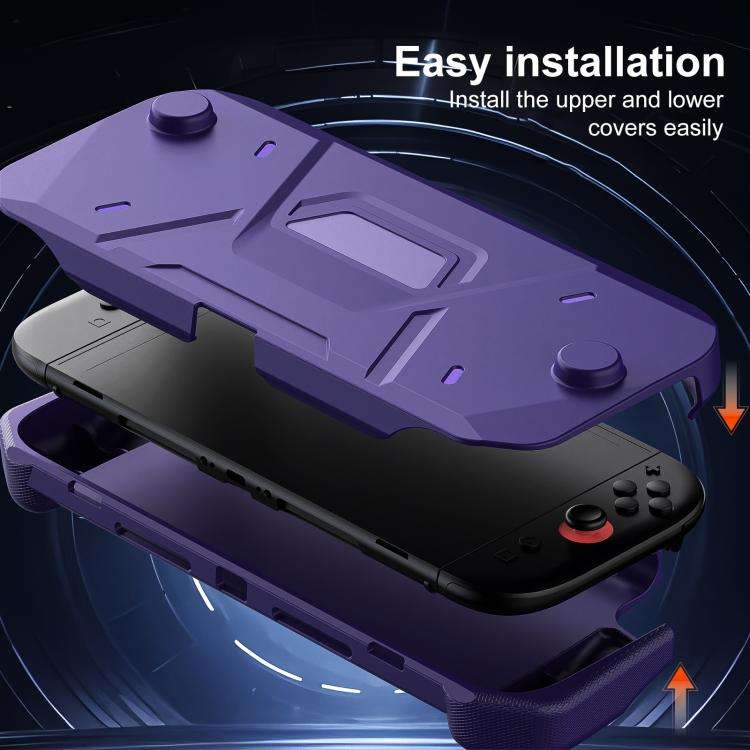 For Nintendo Switch 2 XDcase Mecha Style TPU Middle Frame & PC Front Cover Protective Case(Purple)