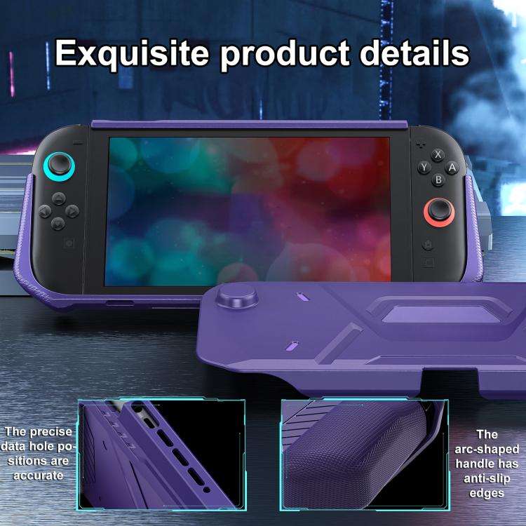 For Nintendo Switch 2 XDcase Mecha Style TPU Middle Frame & PC Front Cover Protective Case(Purple)