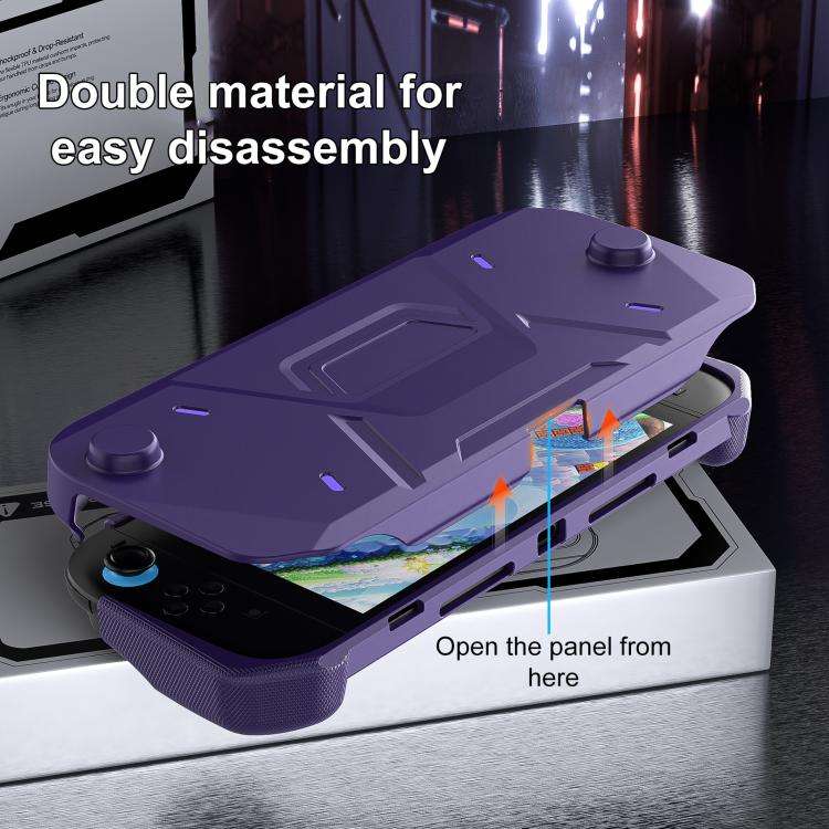 For Nintendo Switch 2 XDcase Mecha Style TPU Middle Frame & PC Front Cover Protective Case(Purple)