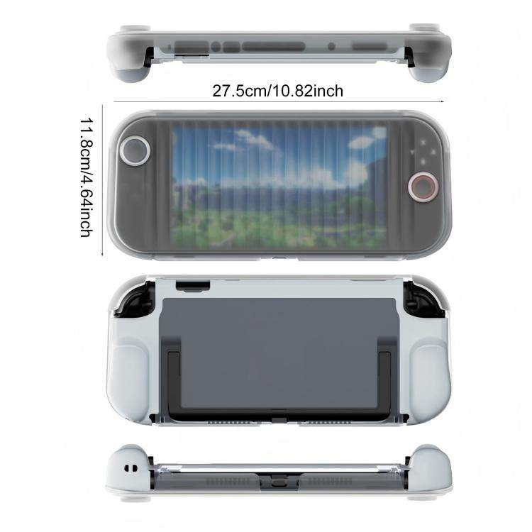 For Nintendo Switch 2 XDcase Transparent Armor Soft-Touch TPU Protective Case with Front Cover(Grey)