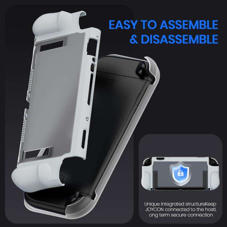 For Nintendo Switch 2 XDcase Transparent Armor Soft-Touch TPU Protective Case with Front Cover(Grey)