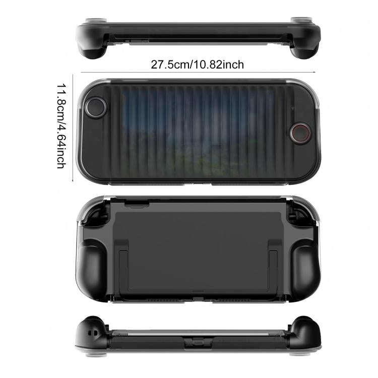 For Nintendo Switch 2 XDcase Transparent Armor Soft-Touch TPU Protective Case with Front Cover(Bl...