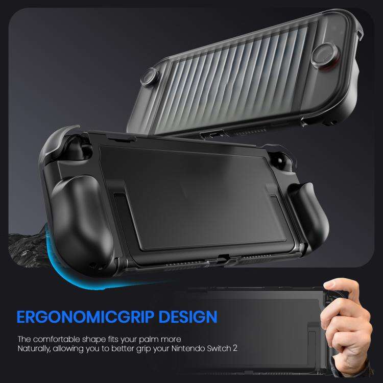 For Nintendo Switch 2 XDcase Transparent Armor Soft-Touch TPU Protective Case with Front Cover(Bl...