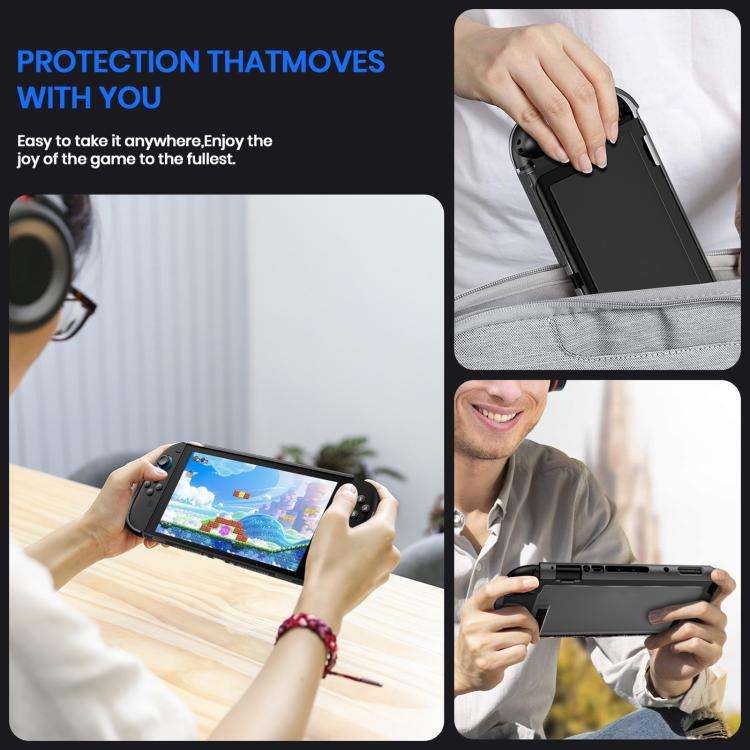 For Nintendo Switch 2 XDcase Transparent Armor Soft-Touch TPU Protective Case with Front Cover(Bl...